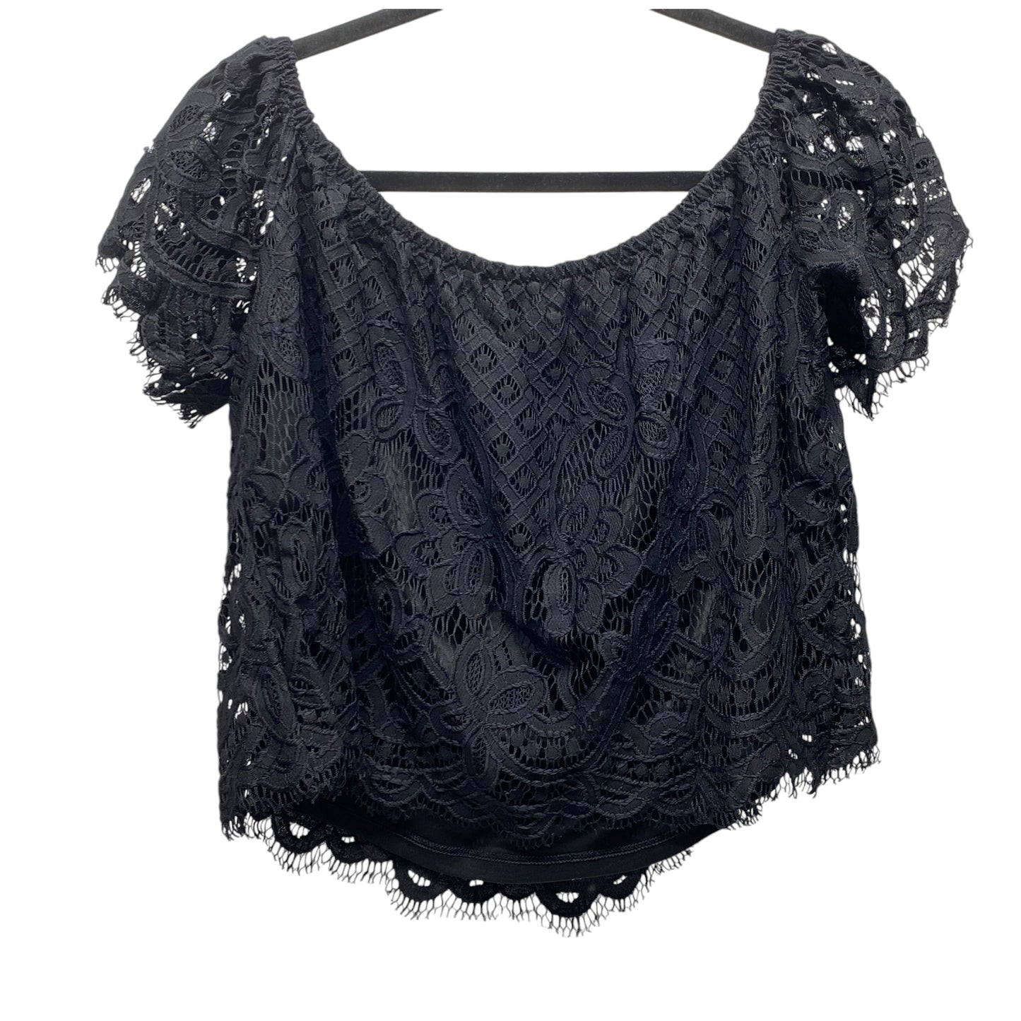 Top Short Sleeve Basic By Express In Black, Size: S