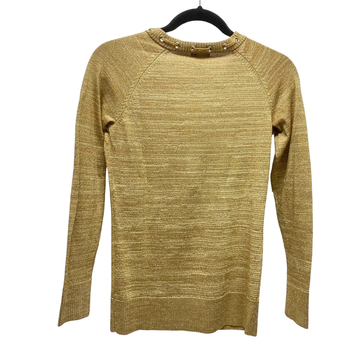 Top Long Sleeve By Cache In Gold, Size: M