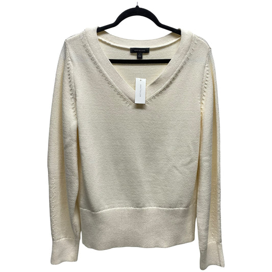 Sweater By Ann Taylor In White, Size: L