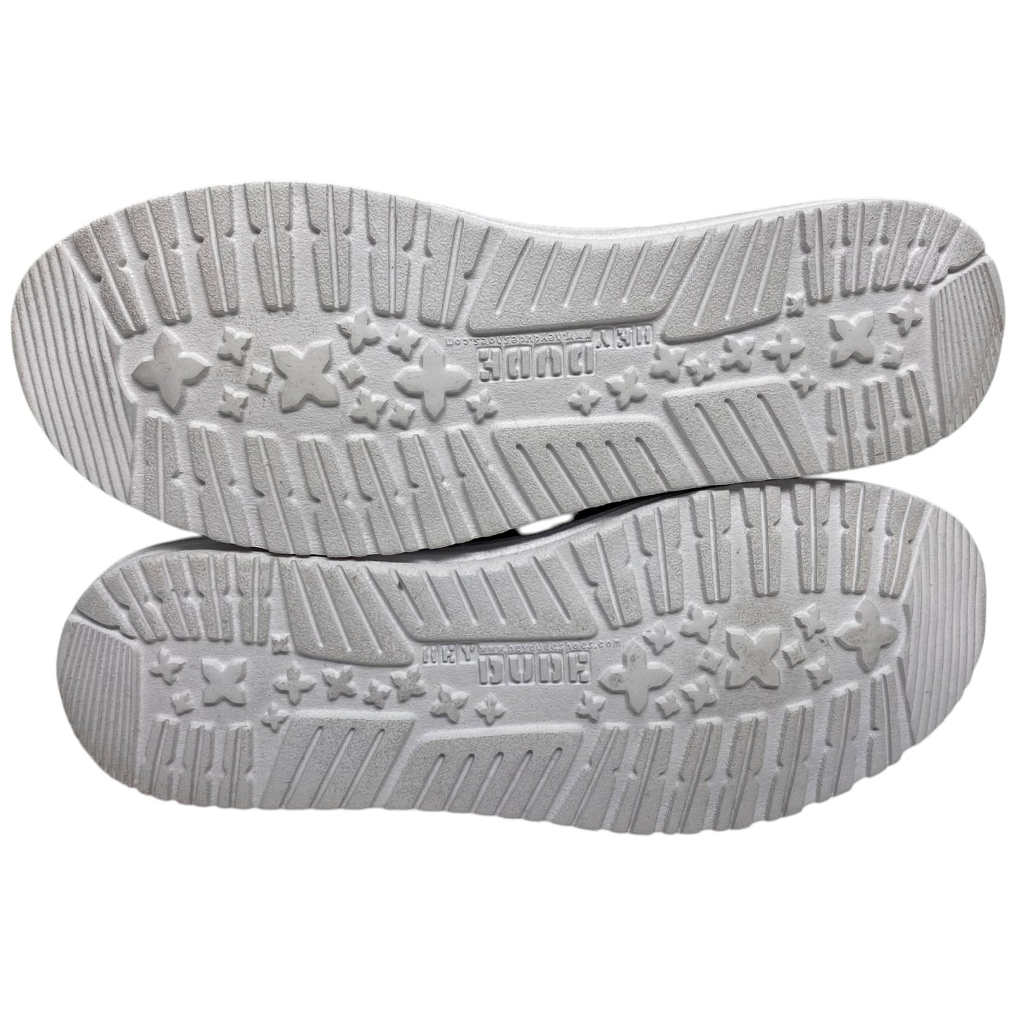 Shoes Flats By Hey Dude In Grey & White, Size: 9