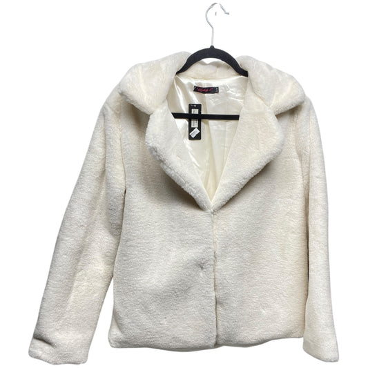 Jacket Faux Fur & Sherpa By Clothes Mentor In White, Size: M