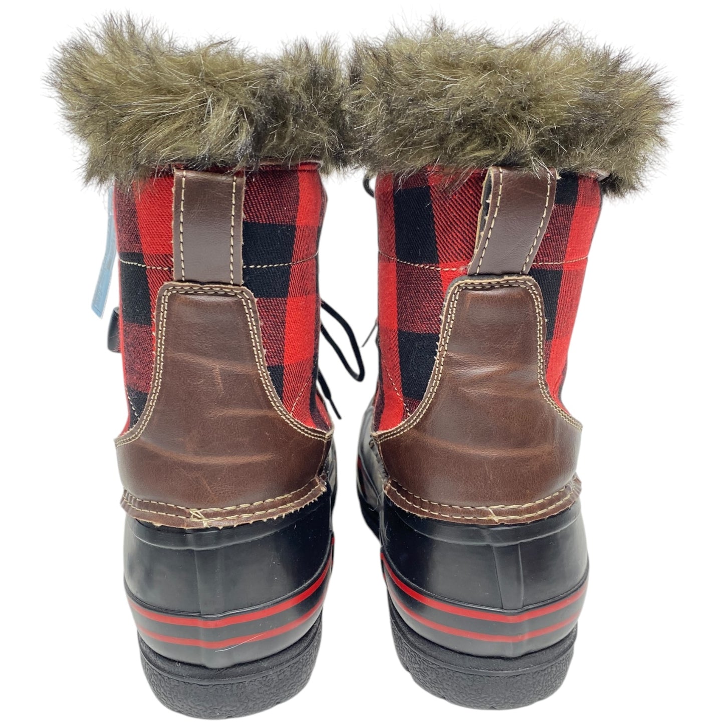 Boots Snow By Clothes Mentor In Plaid Pattern, Size: 9