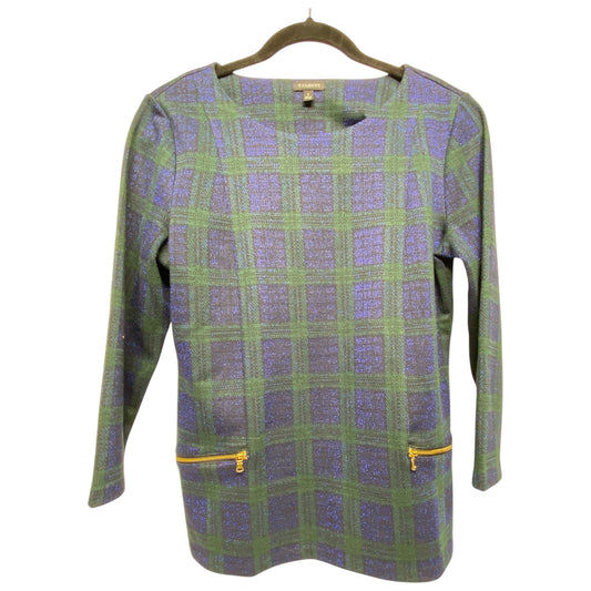 Top Long Sleeve By Talbots In Plaid Pattern, Size: S