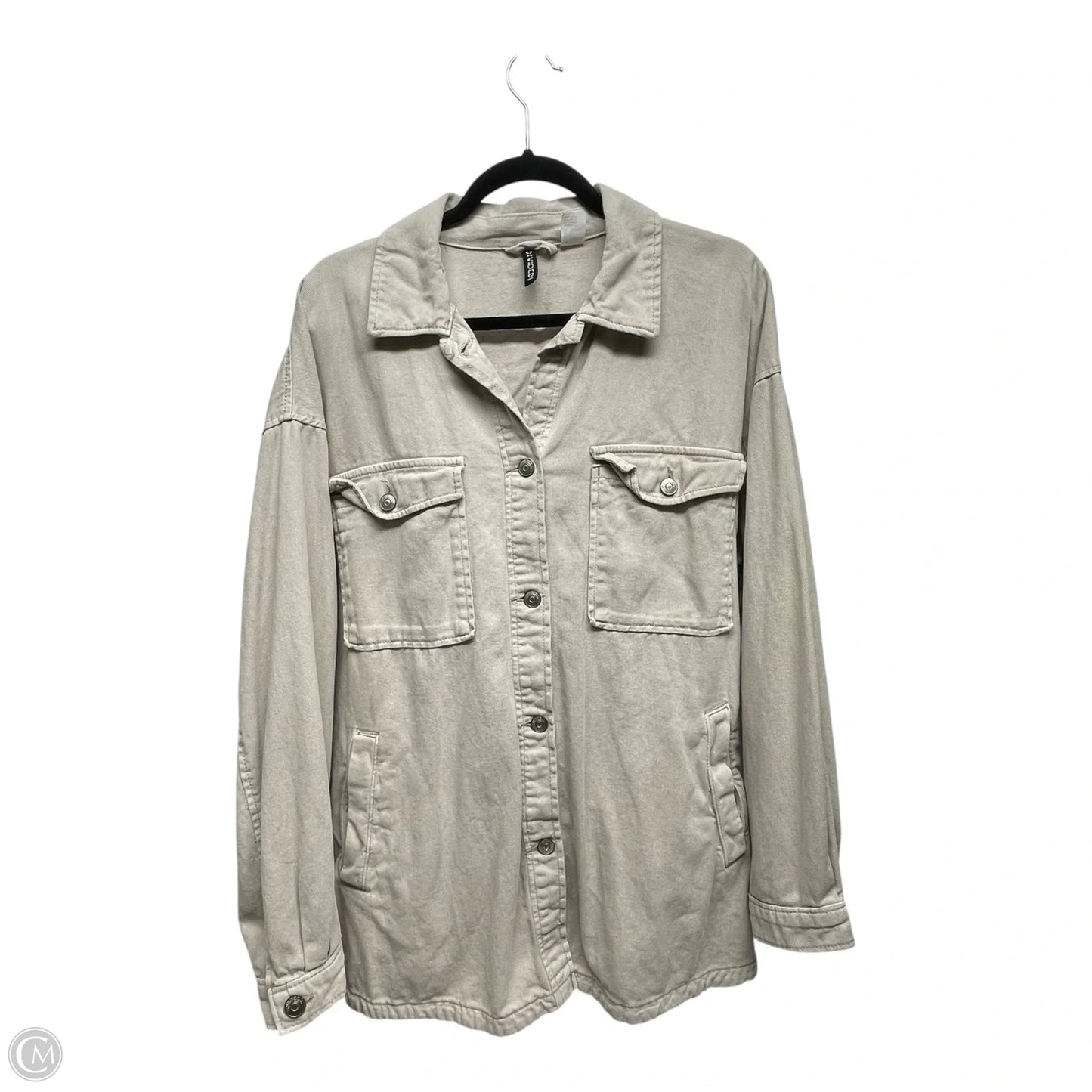 Jacket Shirt By Divided In Beige, Size: L