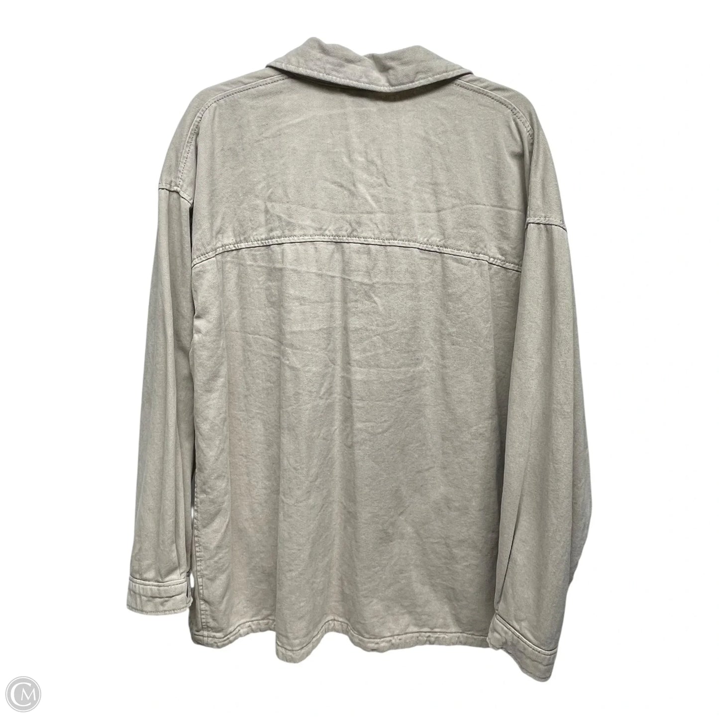 Jacket Shirt By Divided In Beige, Size: L