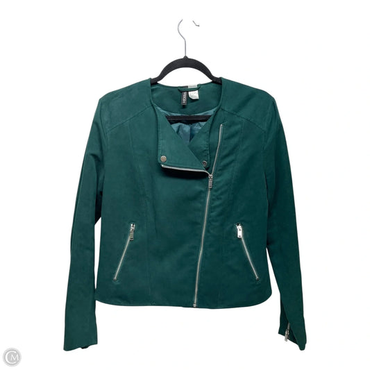 Jacket Moto By Divided In Green, Size: 14