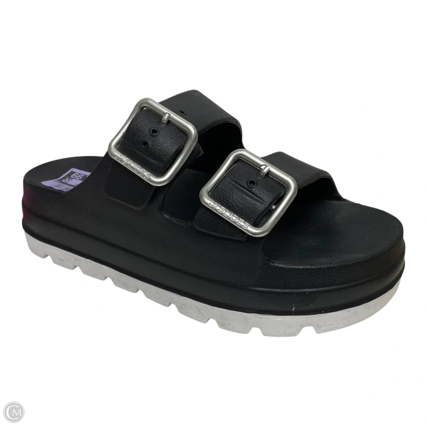 Sandals Heels Platform By J Slides In Black & White, Size: 6