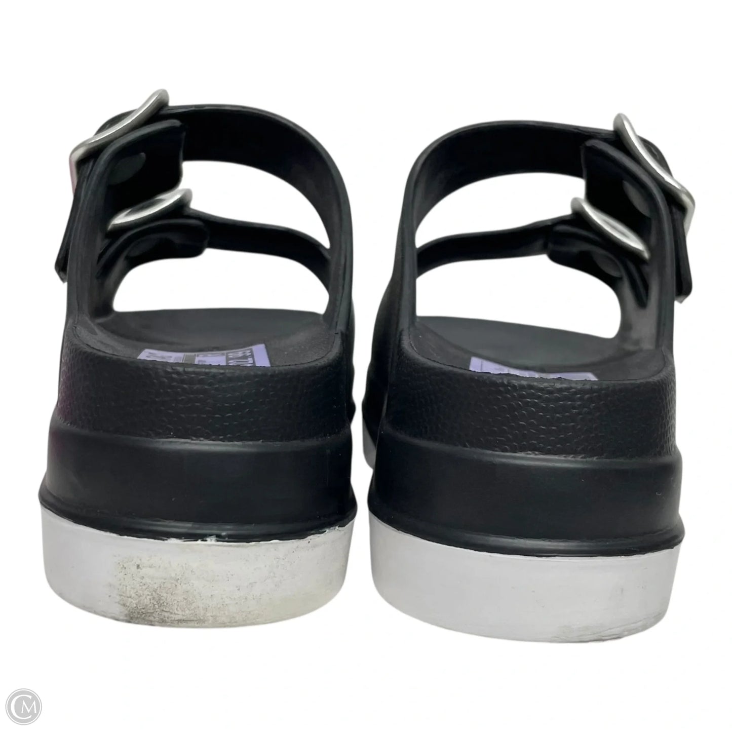 Sandals Heels Platform By J Slides In Black & White, Size: 6