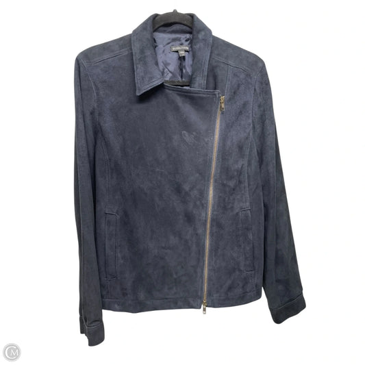 Jacket Moto By Eileen Fisher In Navy, Size: L