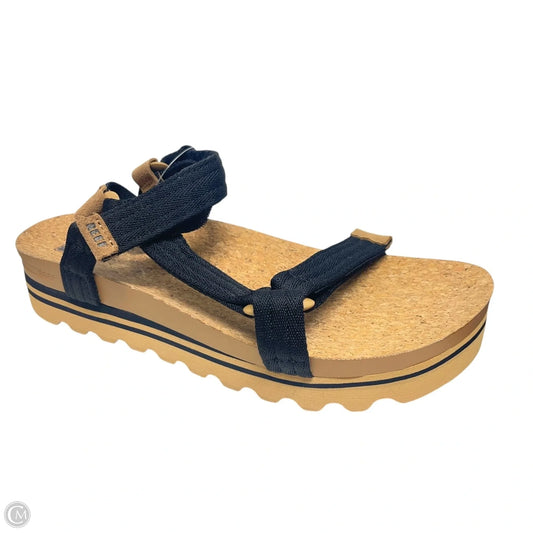 Sandals Heels Platform By Reef In Black & Tan, Size: 9.5
