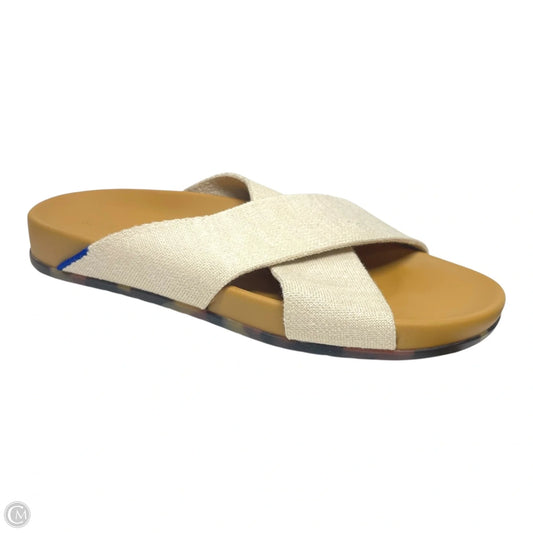 Sandals Flats By Rothys In Tan & White, Size: 9.5