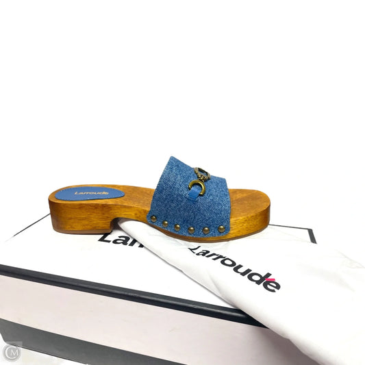 Sandals Heels Block By Larroude In Blue, Size: 5