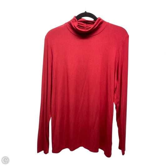 Top Long Sleeve By Valerie Stevens In Red, Size: Xl