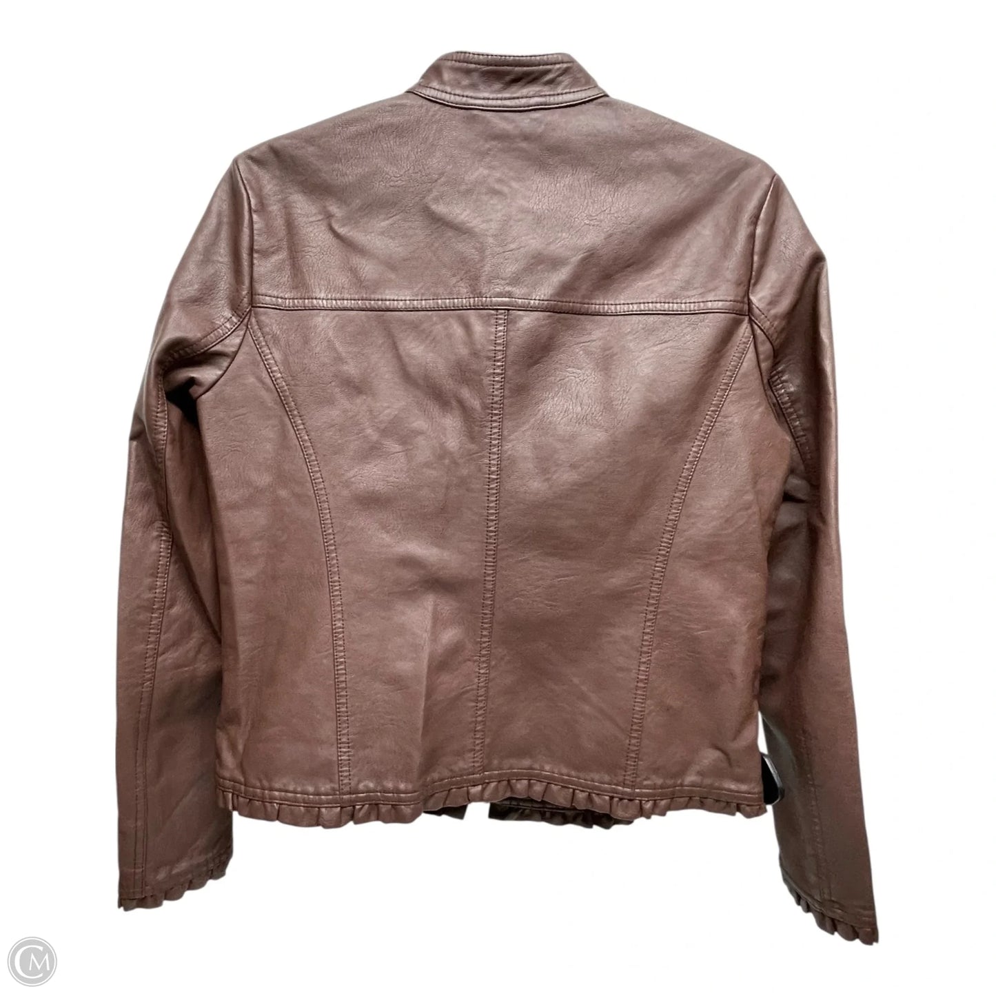 Jacket Moto Leather By Baccini In Brown, Size: Mp
