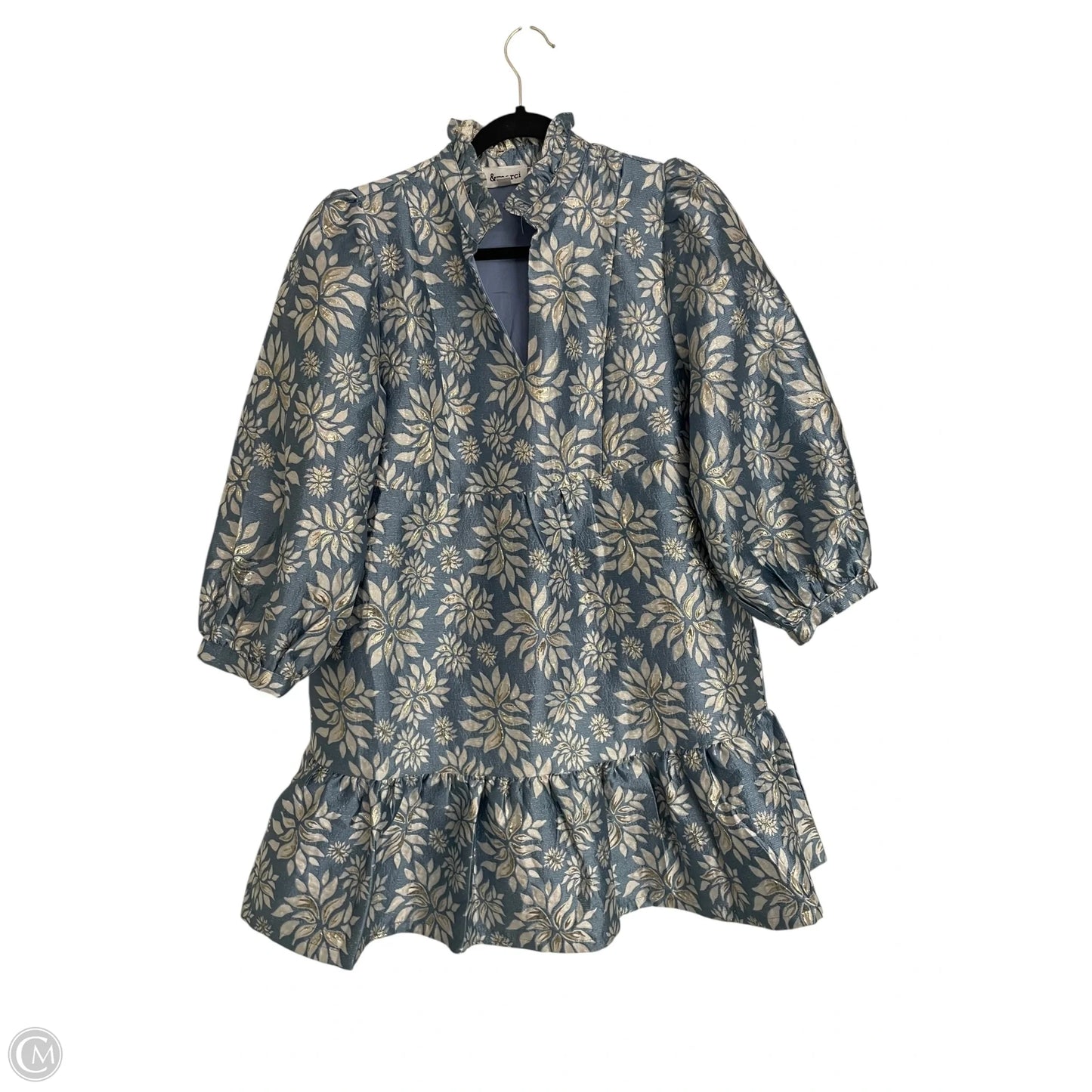 Dress Casual Short By &MERCI In Blue & Gold, Size: M