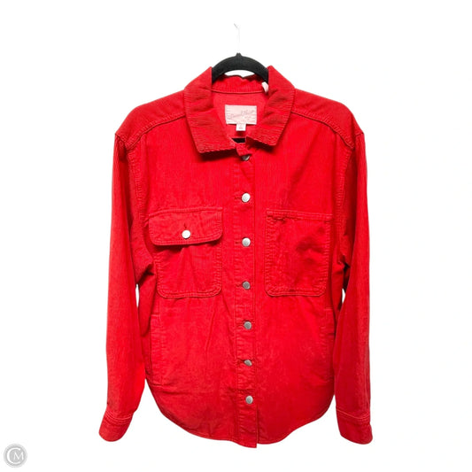 Jacket Shirt By Universal Thread In Red, Size: S