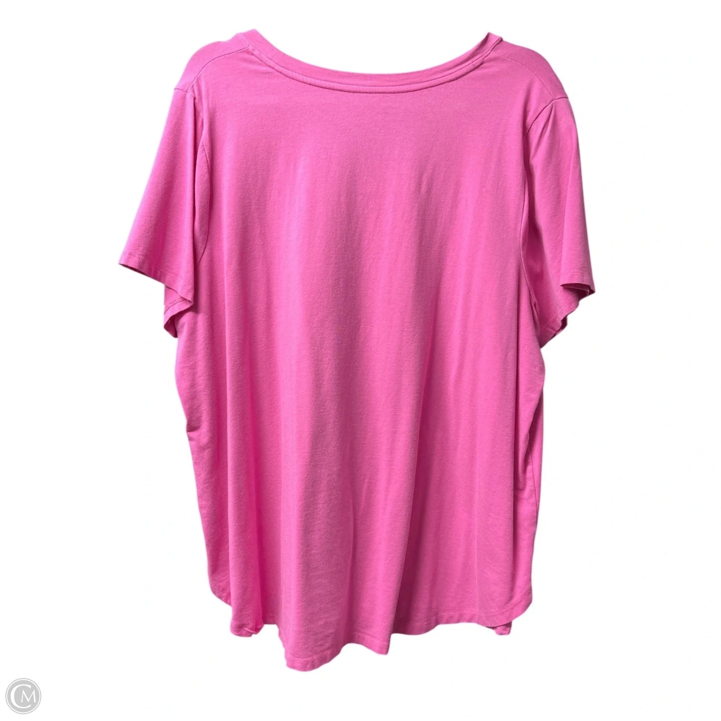 Top Short Sleeve Basic By Ava & Viv In Pink, Size: 2x