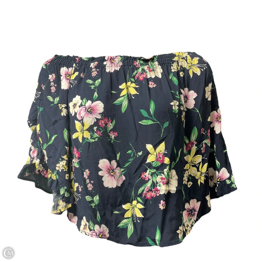 Top 3/4 Sleeve By Bershka In Floral Print, Size: L