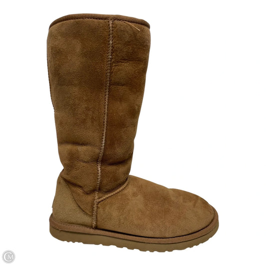 Boots Designer By Ugg In Brown, Size: 9