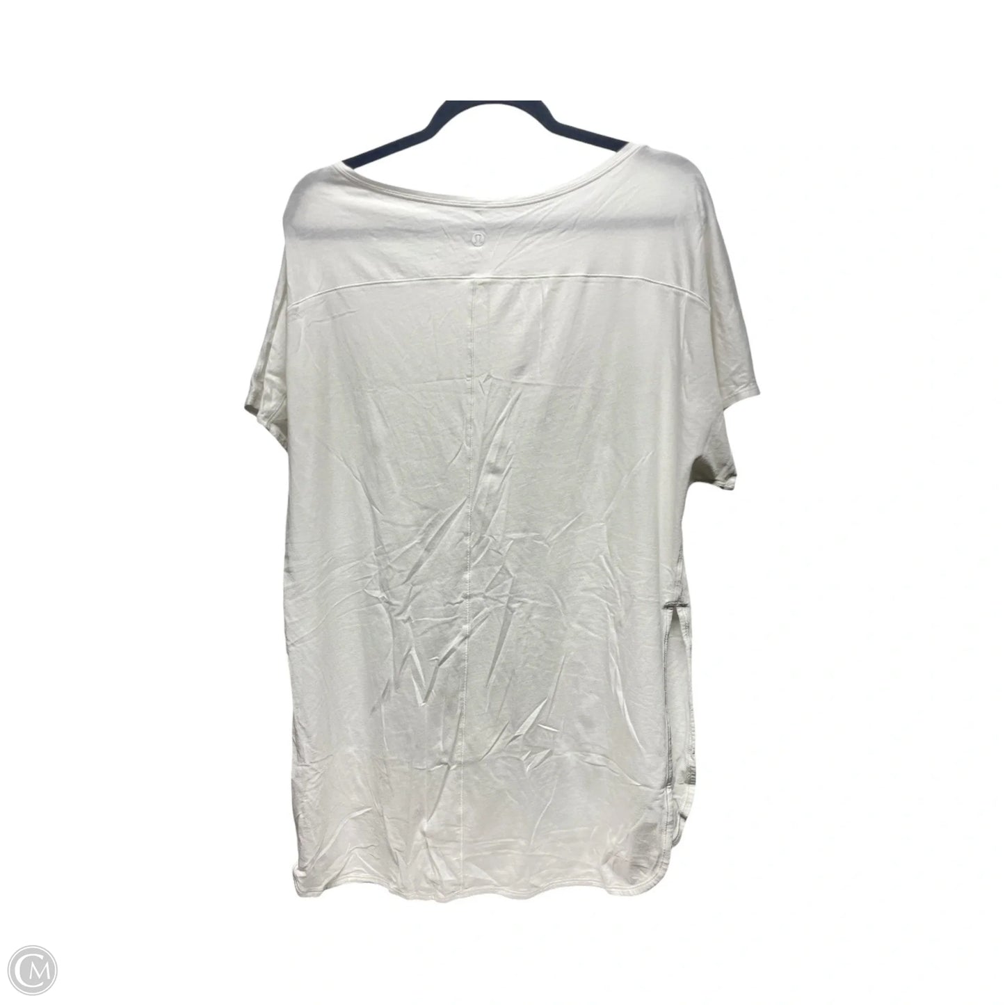 Athletic Top Short Sleeve By Lululemon In White, Size: L