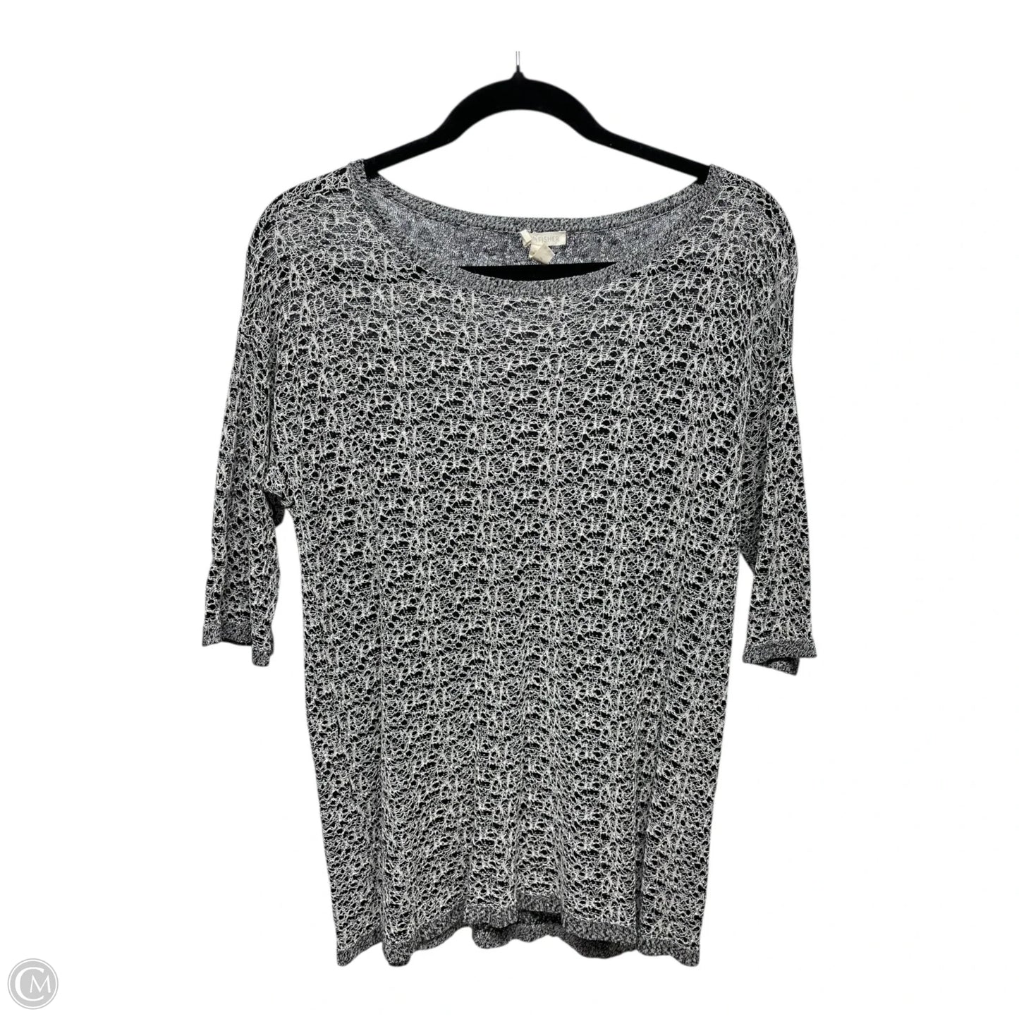 Top 3/4 Sleeve By Eileen Fisher In Black, Size: M