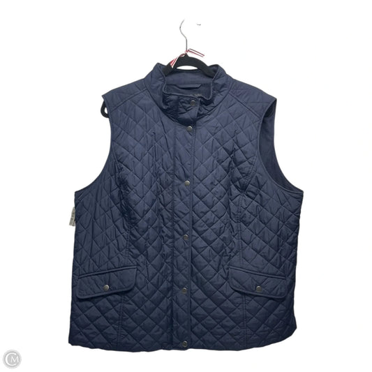 Vest Puffer & Quilted By Talbots In Navy, Size: 2x