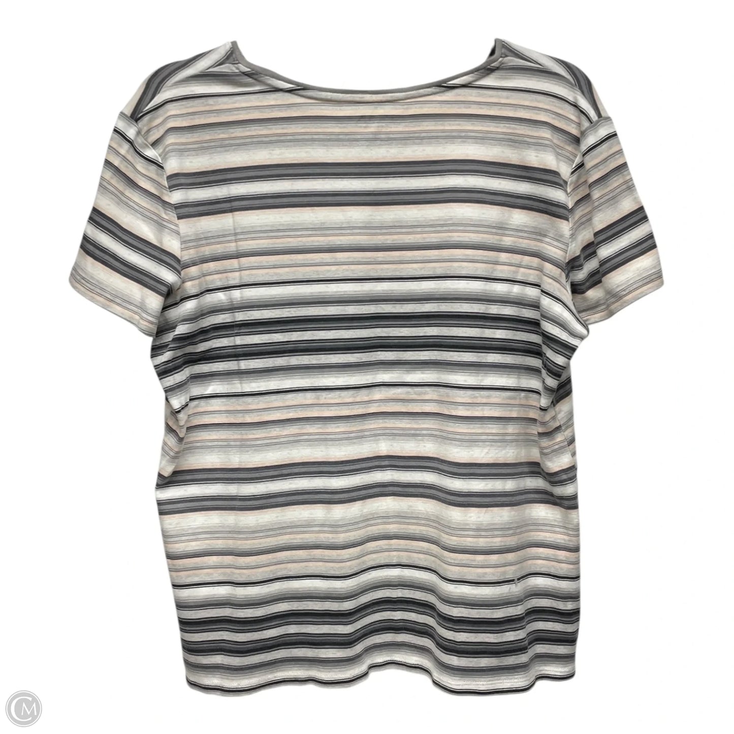 Top Short Sleeve By Croft And Barrow In Striped Pattern, Size: L
