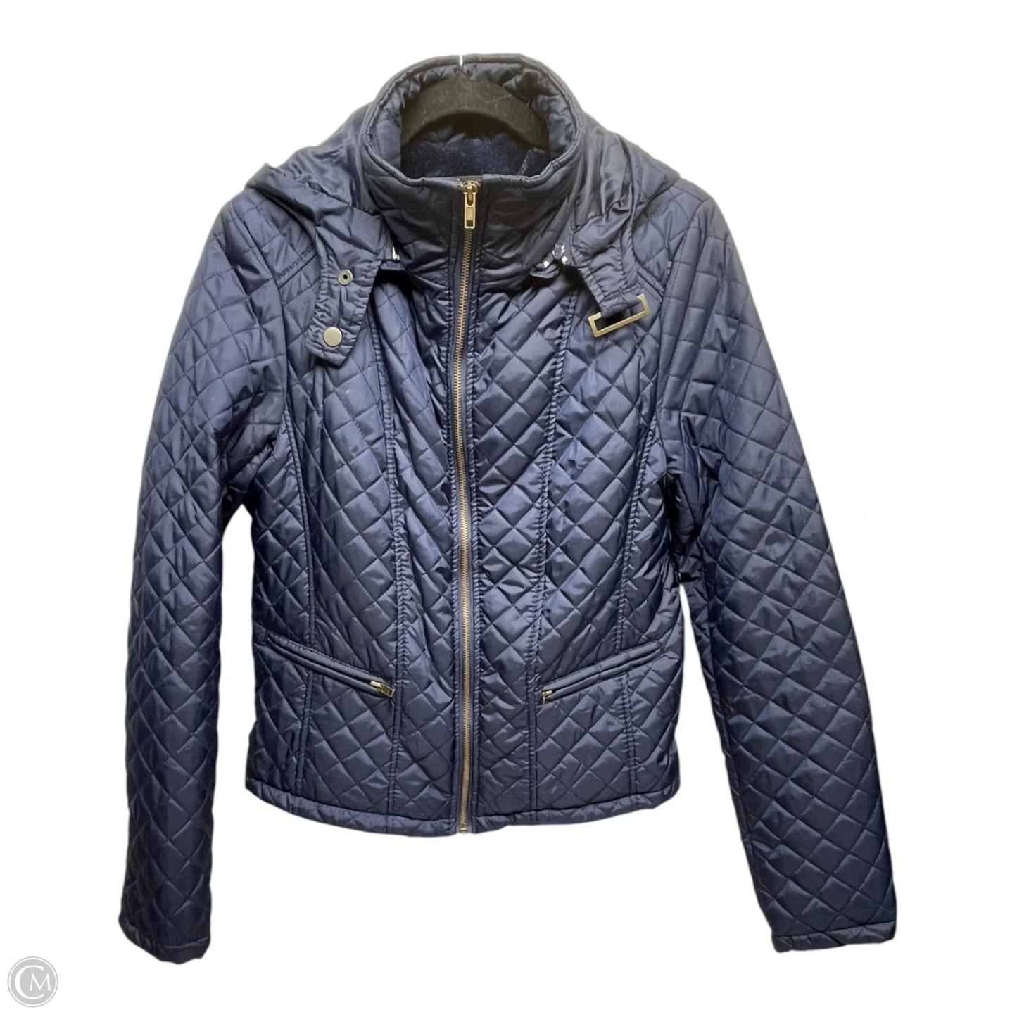 Coat Puffer & Quilted By Ambiance Apparel In Navy, Size: L