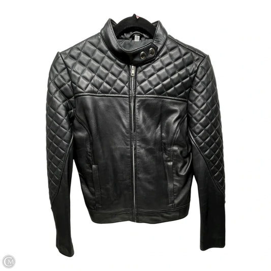 Jacket Moto By Clothes Mentor In Black, Size: S