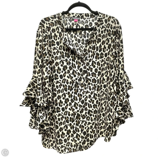 Top Long Sleeve By Vince Camuto In Animal Print, Size: 2x