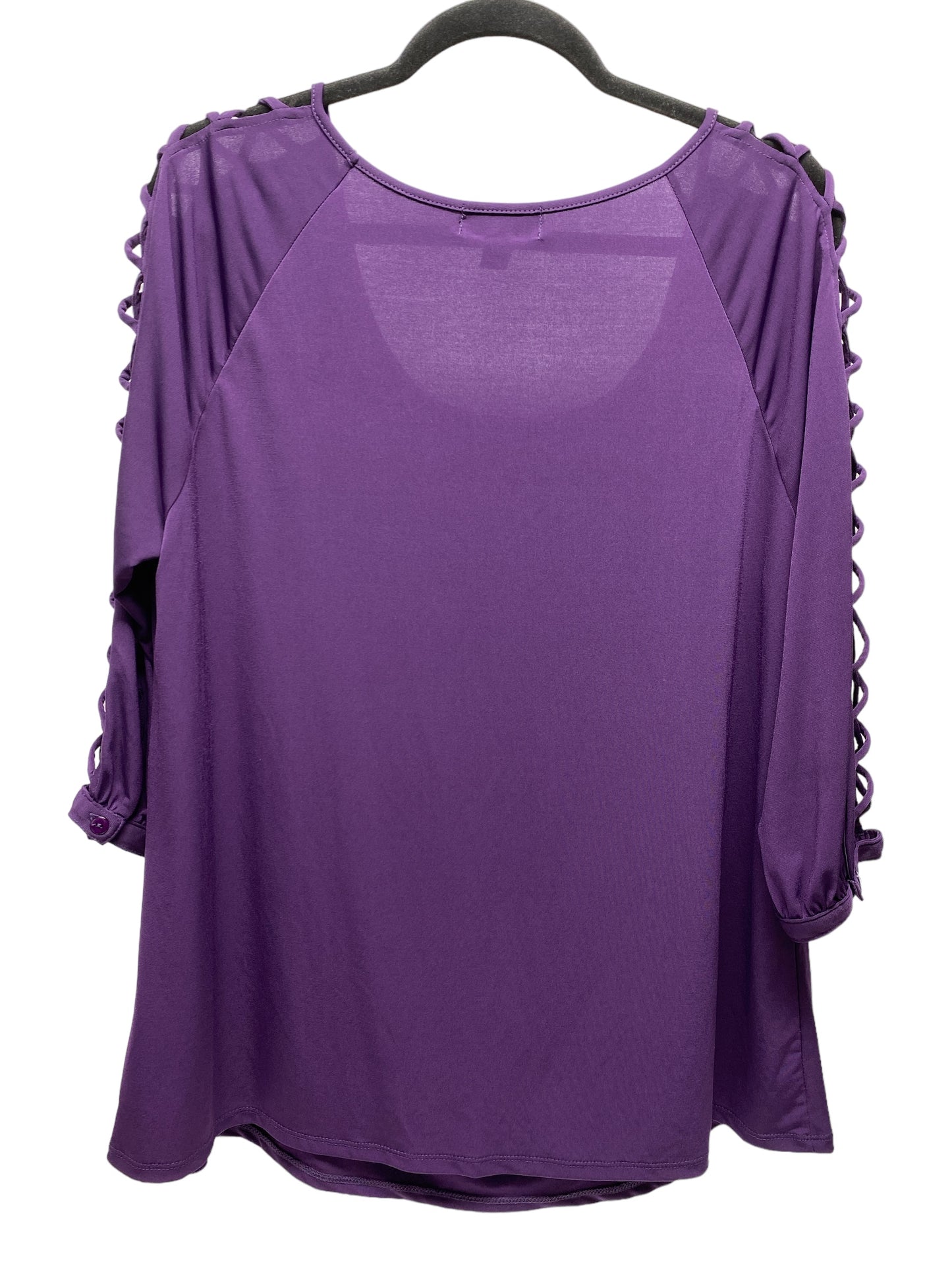 Blouse 3/4 Sleeve By G Collection In Purple, Size: 1x