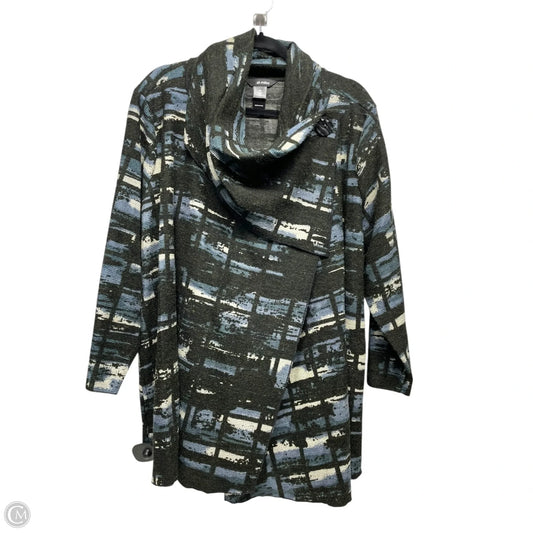 Cardigan By Ali Miles In Black & Blue, Size: 2x