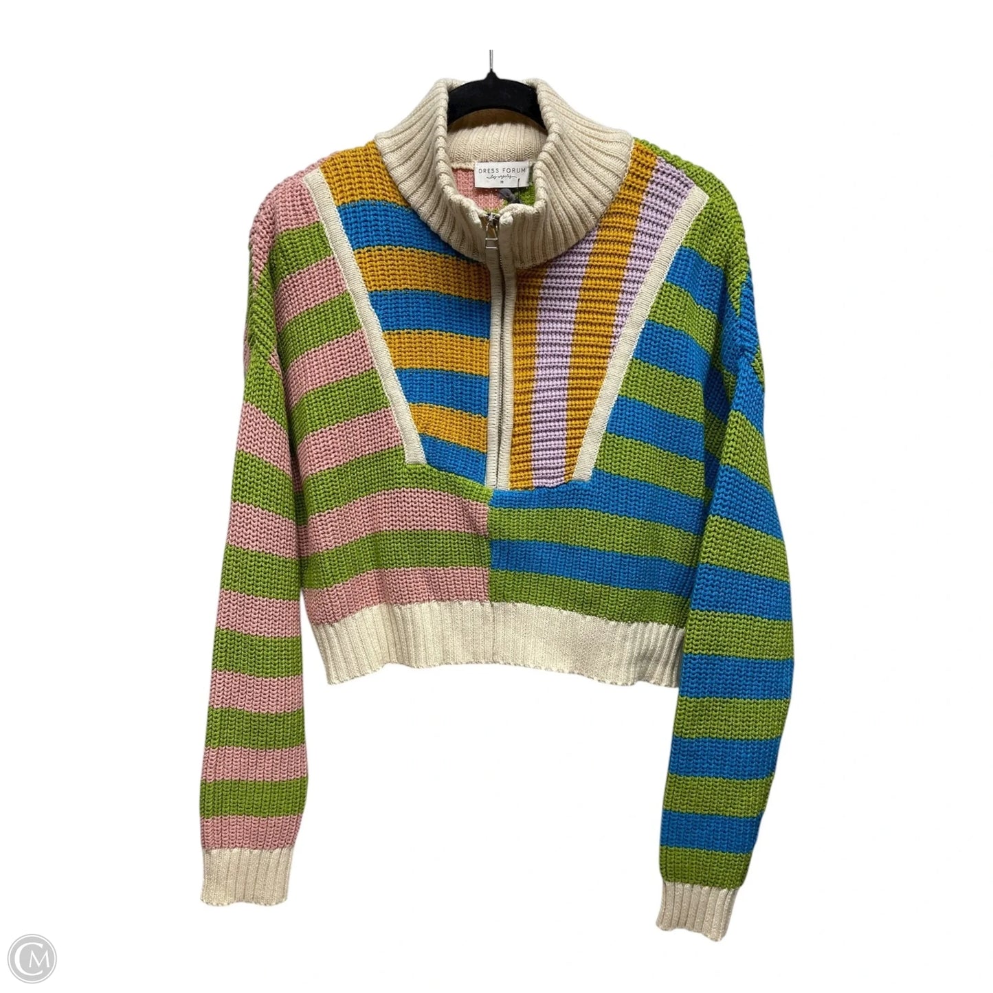 Sweatshirt Crewneck By Dress Forum In Striped Pattern, Size: M