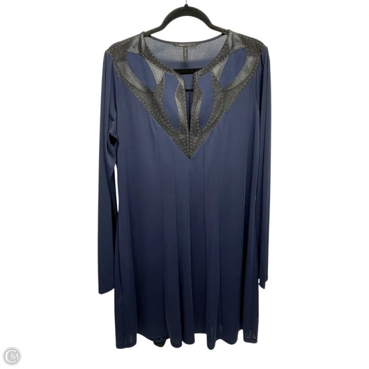 Dress Casual Short By Bcbgmaxazria In Black & Blue, Size: L