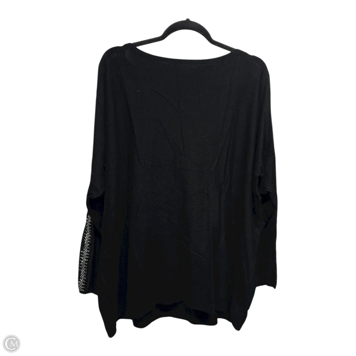 Sweater By Milano In Black & Silver, Size: 2x