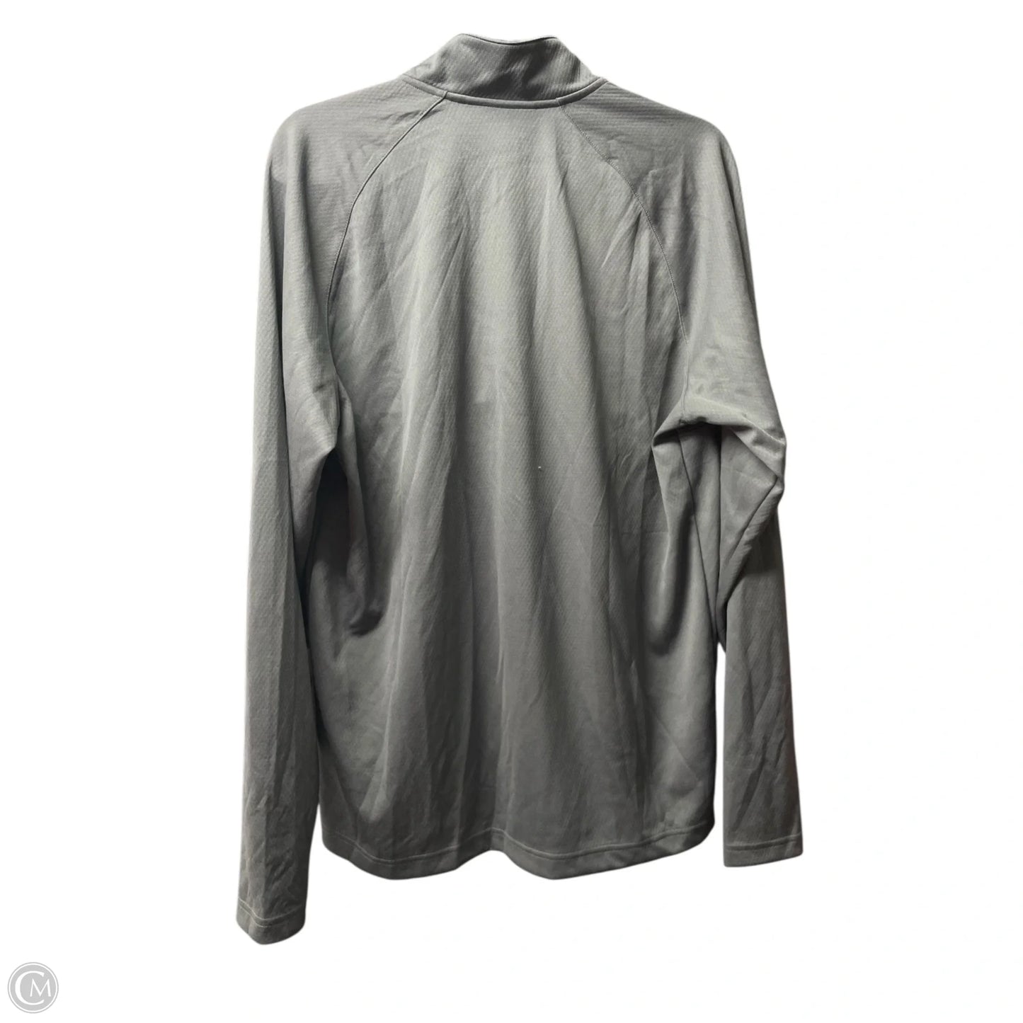 Athletic Top Long Sleeve Collar By Under Armour In Grey, Size: L