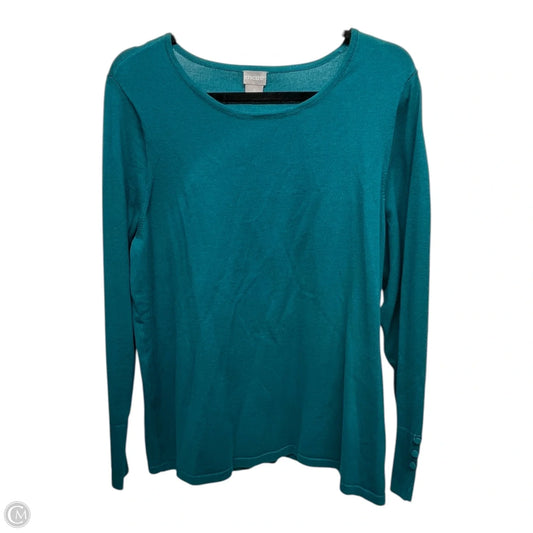Sweater By Chicos In Green, Size: L