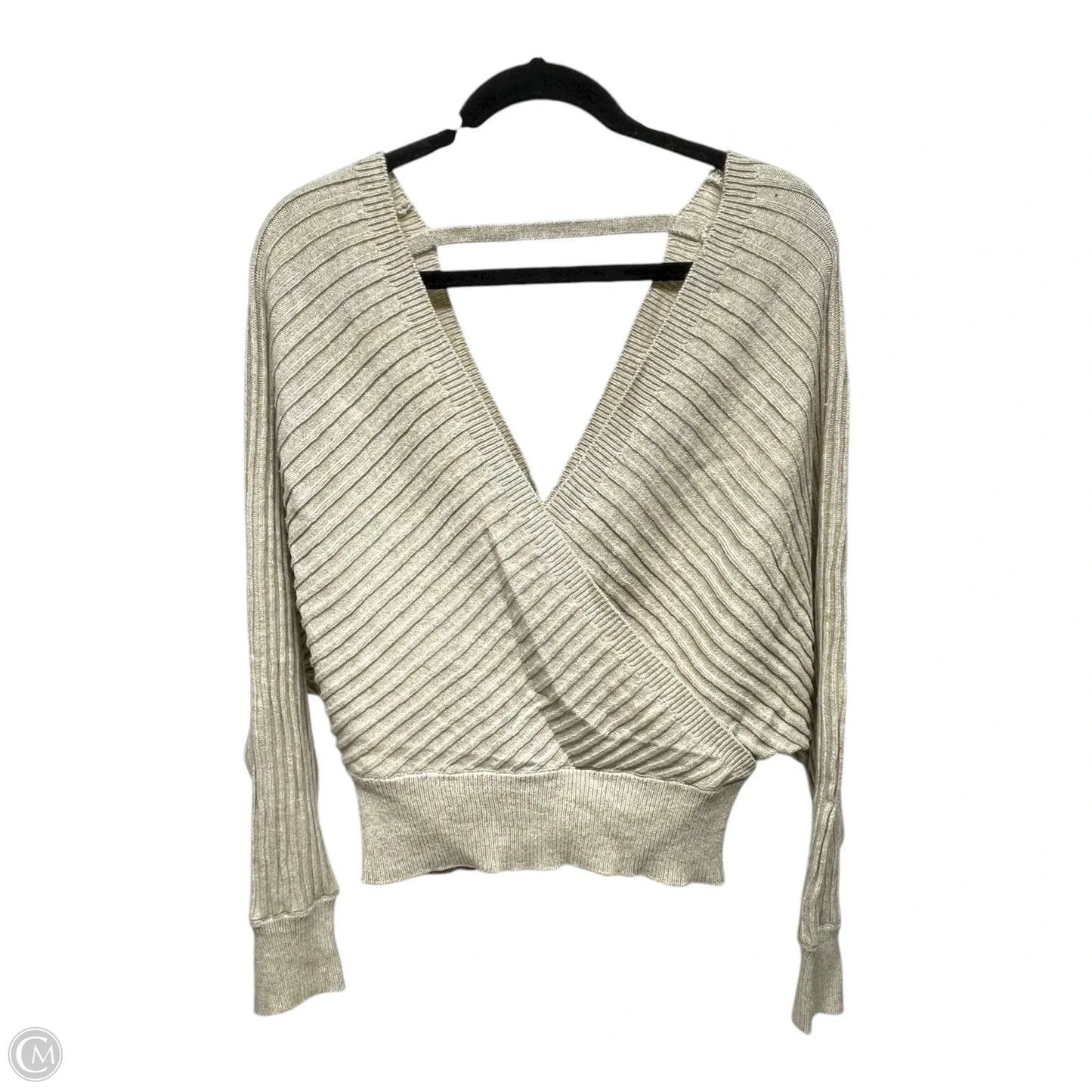 Sweater Short Sleeve By Poof In Beige, Size: L