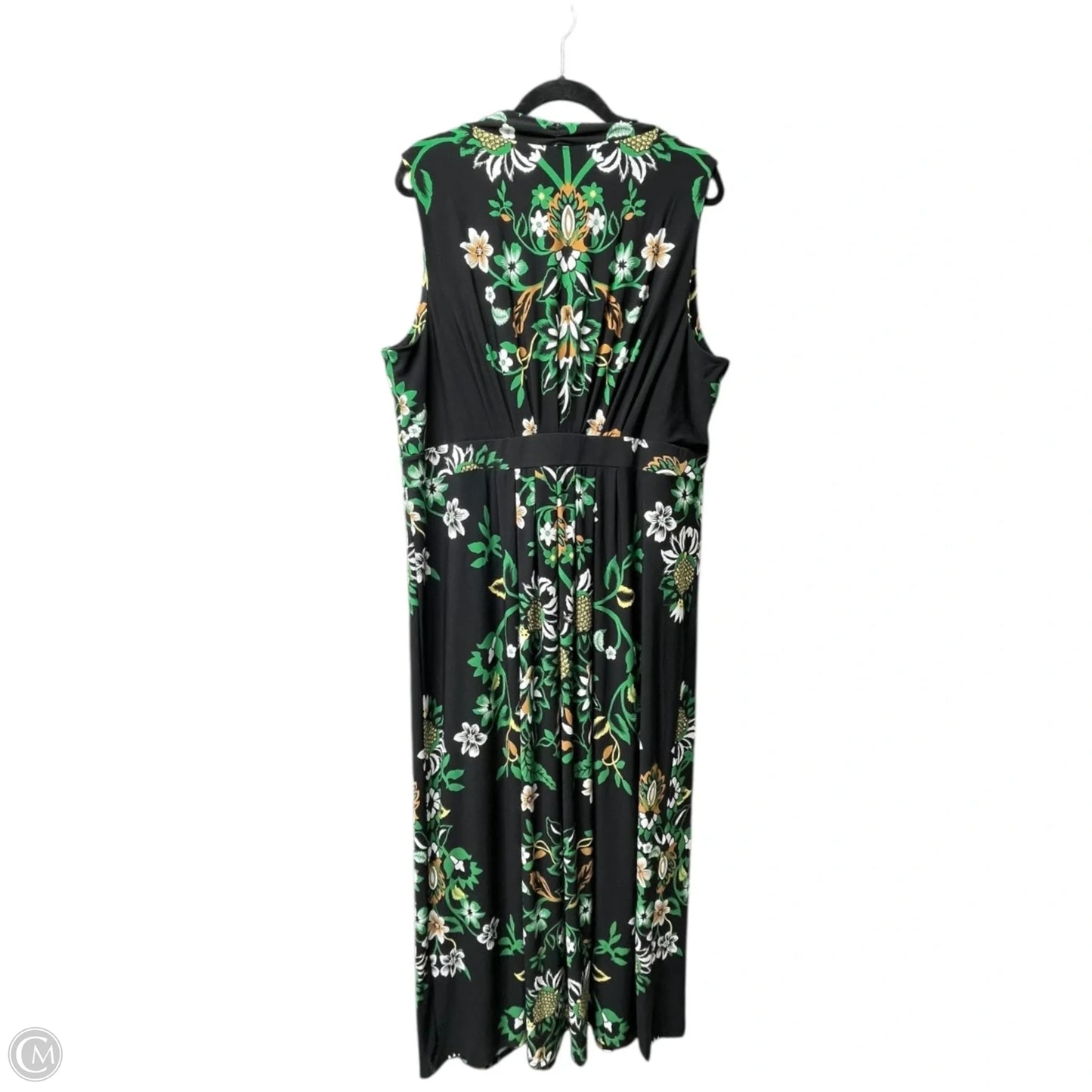 Dress Casual Maxi By Chicos In Black & Green, Size: Xl