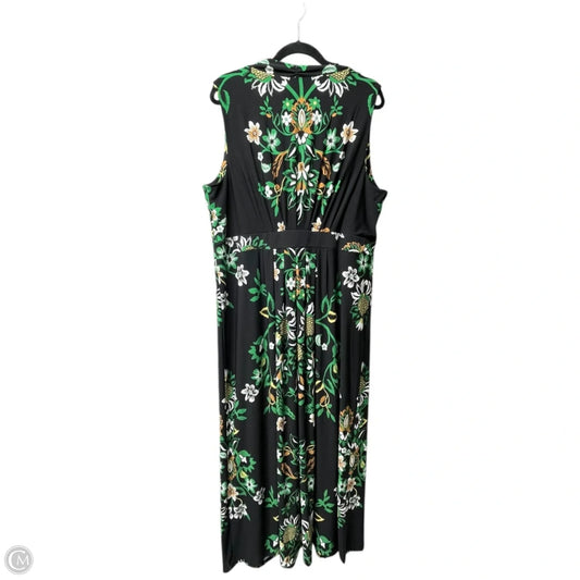 Dress Casual Maxi By Chicos In Black & Green, Size: Xl