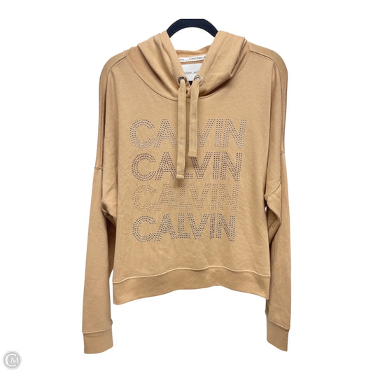 Sweatshirt Hoodie By Calvin Klein In Brown, Size: Xl