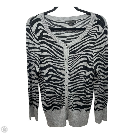 Cardigan By Express Design Studio In Animal Print, Size: L