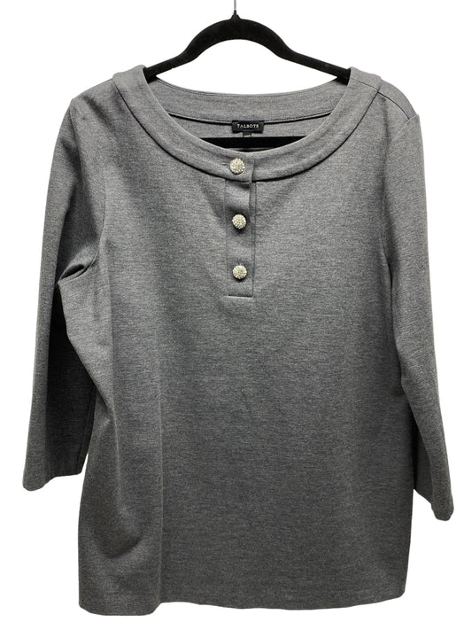 Top 3/4 Sleeve By Talbots In Grey, Size: L