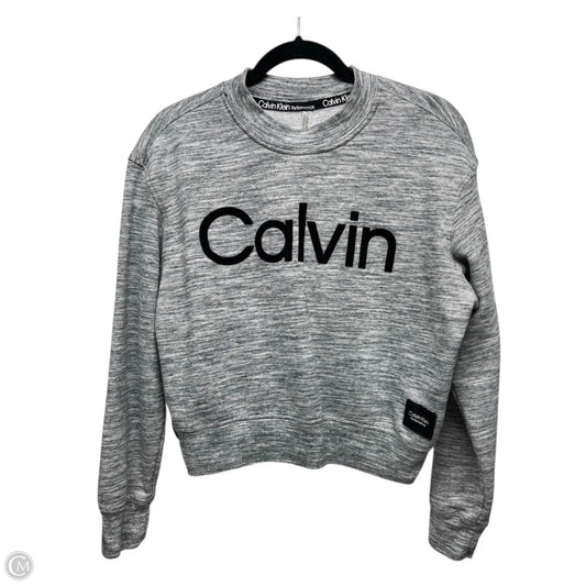 Sweatshirt Collar By Calvin Klein In Grey, Size: L
