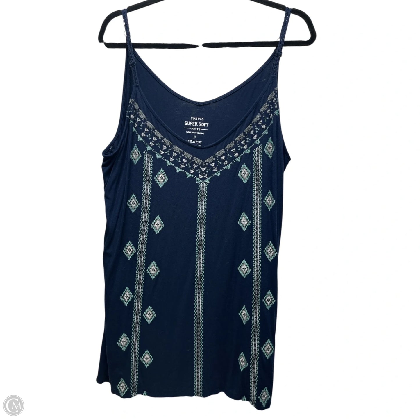Top Sleeveless By Torrid In Navy, Size: 4x