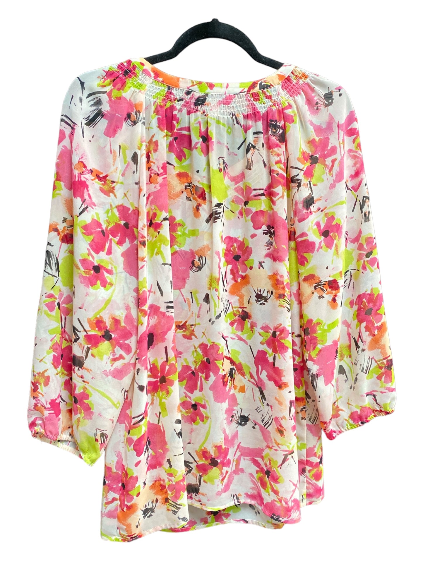 Blouse 3/4 Sleeve By Croft And Barrow In Floral Print, Size: Xl