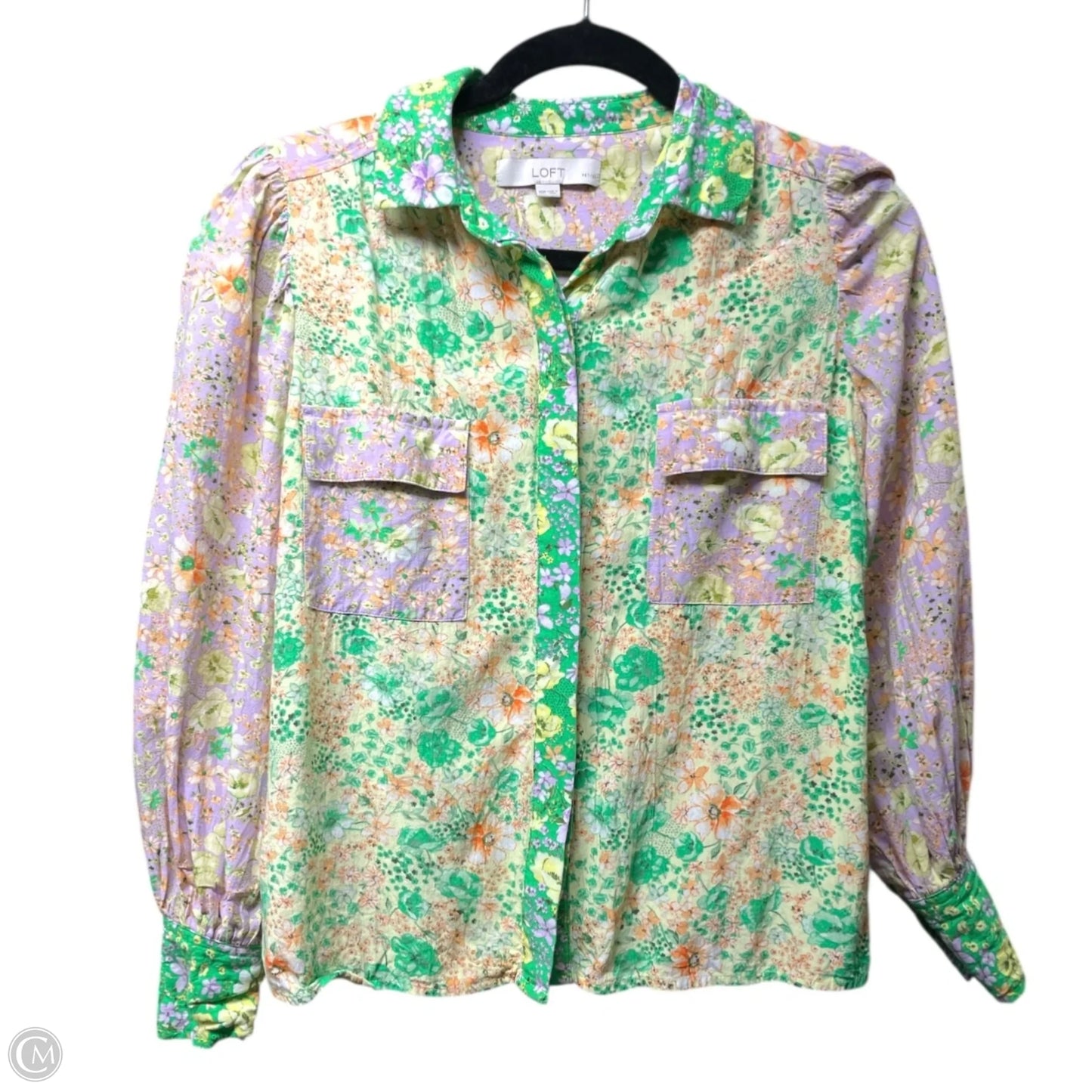 Top Long Sleeve By Loft In Floral Print, Size: Xsp