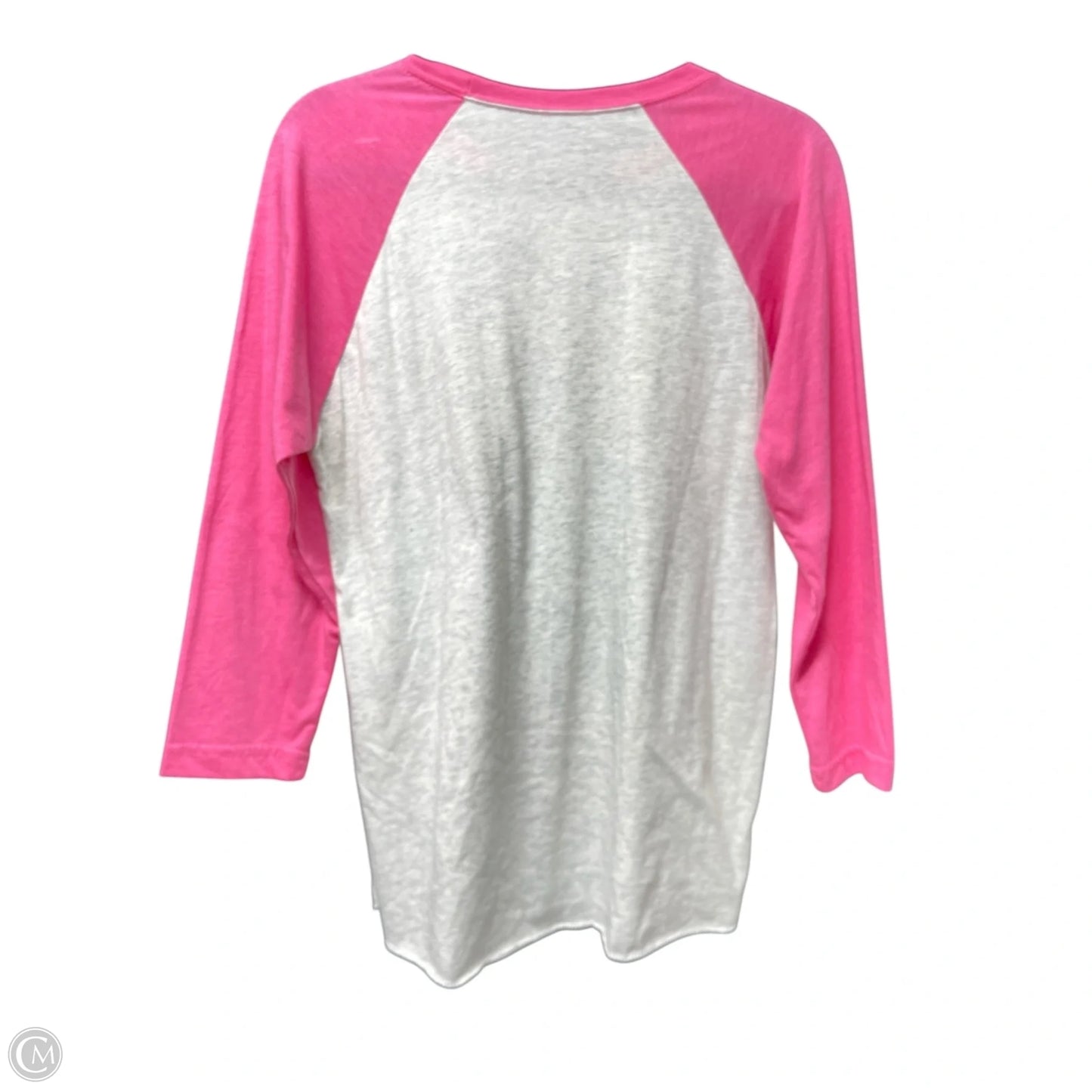 Top 3/4 Sleeve By Next Level In Grey & Pink, Size: S