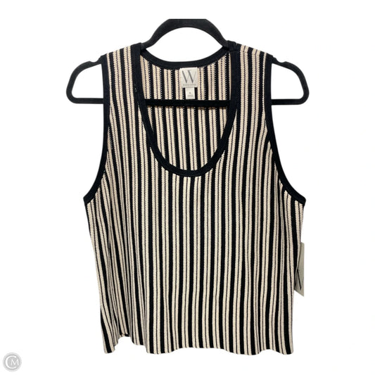 Top Sleeveless By Worthington In Black & Cream, Size: Xl