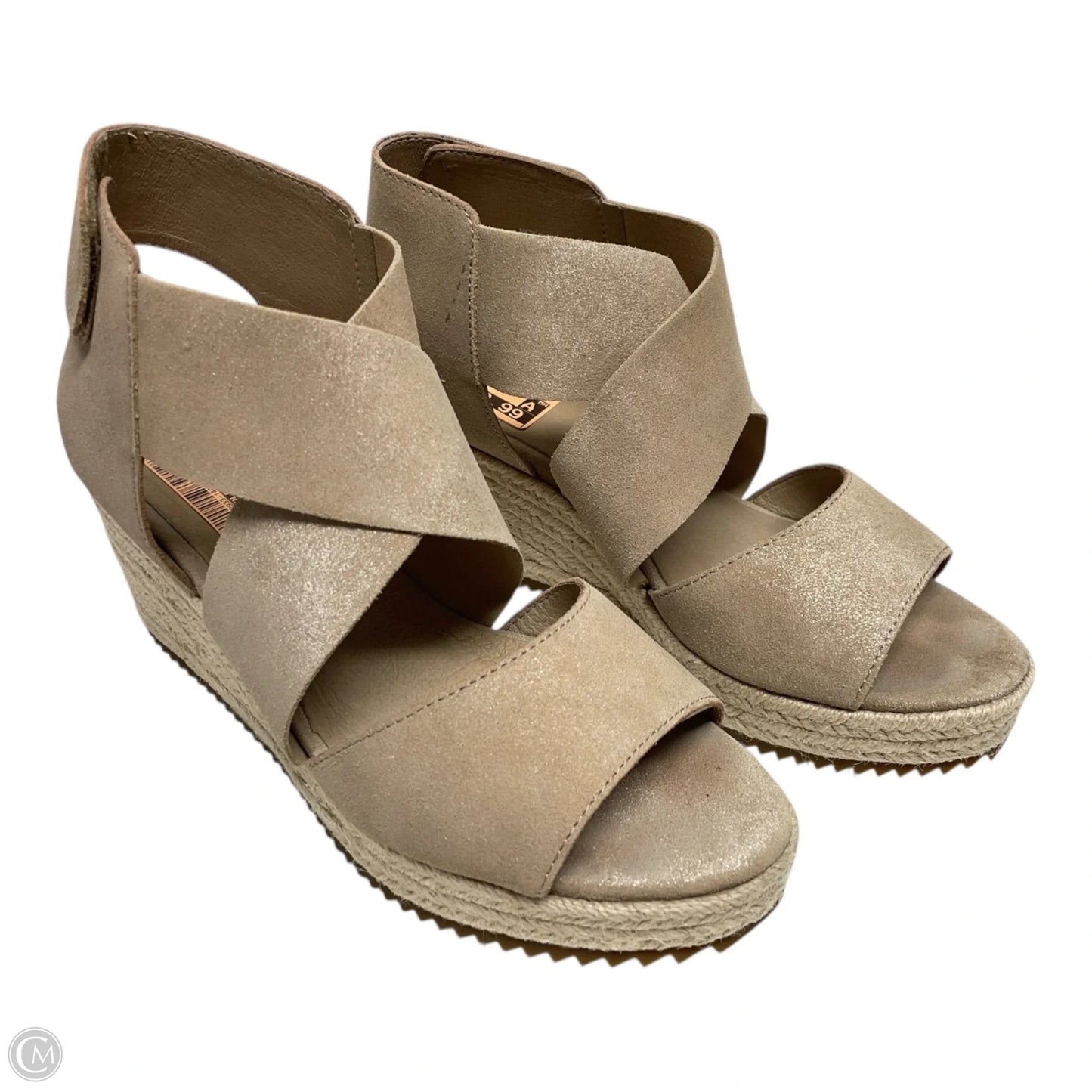 Sandals Heels Wedge By Eileen Fisher In Beige, Size: 8.5